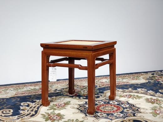 红桥红  家具严选  缅甸花梨（大果紫檀）  【40 马蹄腿带束腰 方凳 藤面】 商品图8