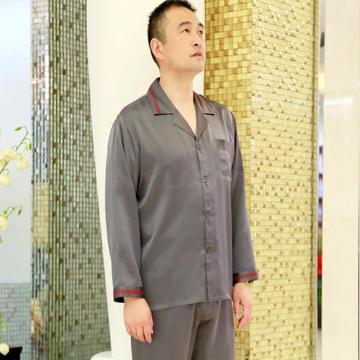 鑫缘 真丝男睡衣套 HD0022 商品图2