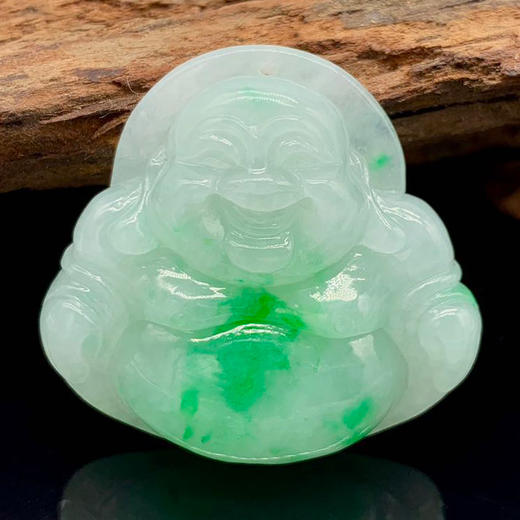 派瑞翡翠 翡翠佛 糯种 绿色 商品图0