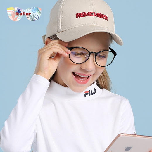 kaliar青少年男女防lán光眼镜时尚椭圆款平光镜青少年护目镜 商品图0