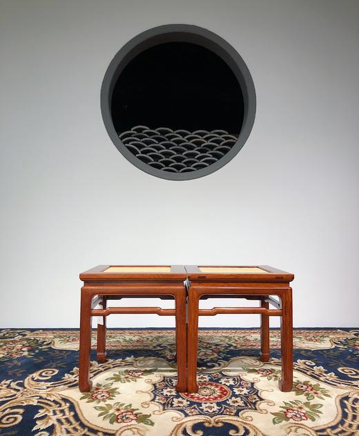 红桥红  家具严选  缅甸花梨（大果紫檀）  【40 马蹄腿带束腰 方凳 藤面】 商品图1
