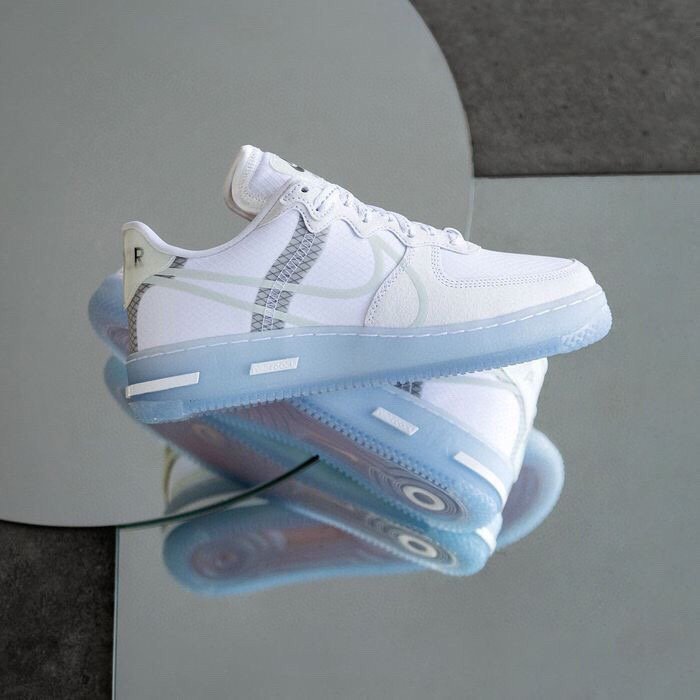 nikeairforce1af1react空军反光冰蓝解构男女板鞋