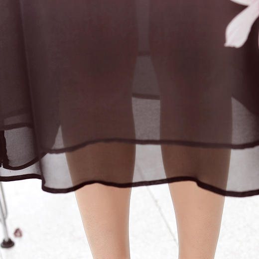 QYY-t211中年妈妈大码洋气高贵短袖过膝薄裙子 商品图2