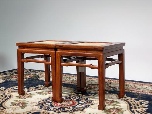 红桥红  家具严选  缅甸花梨（大果紫檀）  【40 马蹄腿带束腰 方凳 藤面】 商品图2