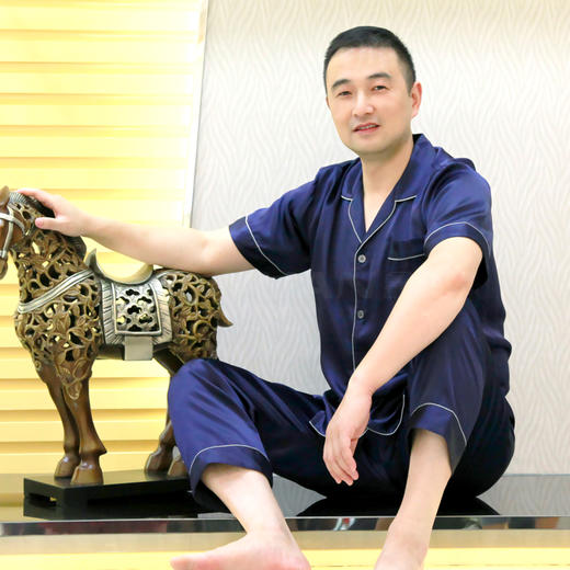 鑫缘 真丝男睡衣套 HD0020 商品图1