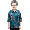 QYY-sp9905新款大码七分袖舒适翻领开衫奶奶装 商品缩略图4