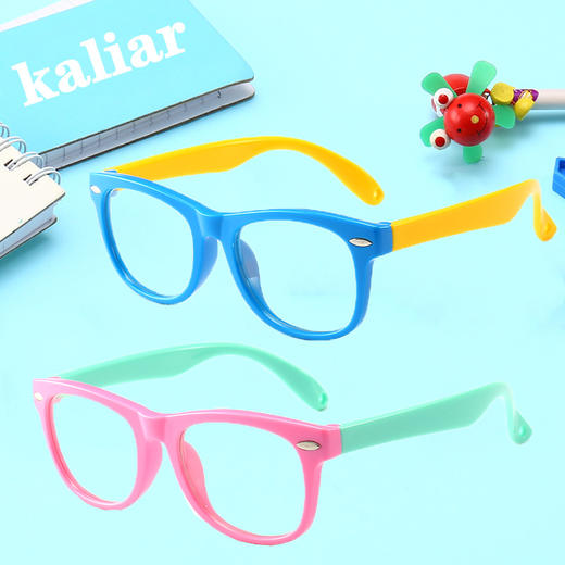 kaliar儿童防lán光眼镜青少年男女平光镜硅胶护目镜防辐射电脑手机护眼 商品图2