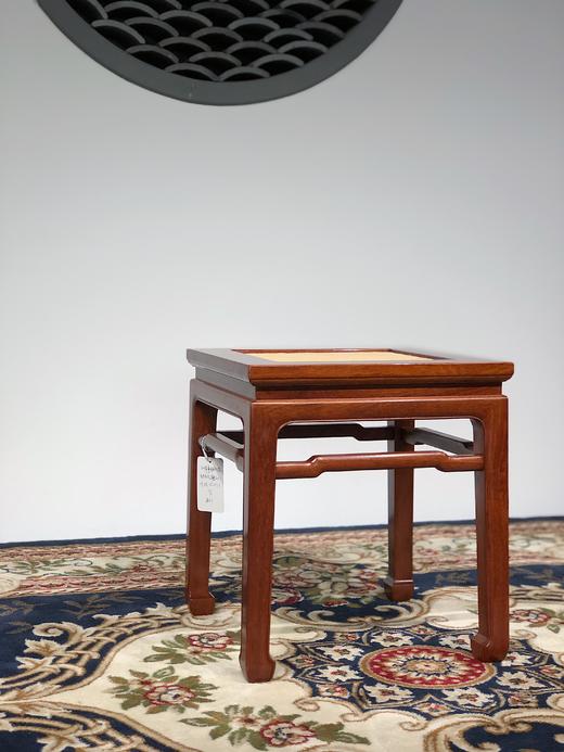 红桥红  家具严选  缅甸花梨（大果紫檀）  【40 马蹄腿带束腰 方凳 藤面】 商品图7