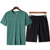 YQ-LQ短袖套装男士短裤夏季宽松冰丝速干半袖T恤五分裤中年运动两件套 商品缩略图3