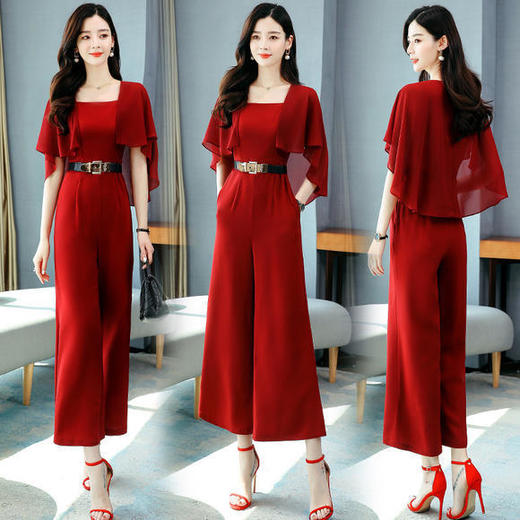 HR-KJF8128高腰显瘦，直筒洋气阔腿连体裤 商品图1