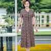 RZ-906夏季新款中年妈妈时尚长款V领碎花连衣裙 商品缩略图4