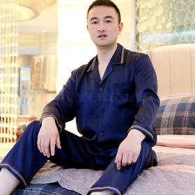 鑫缘 真丝男睡衣套 HD0022