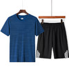YQ-LQ短袖套装男士短裤夏季宽松冰丝速干半袖T恤五分裤中年运动两件套 商品缩略图1