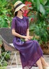 HS-HS20813Z夏新款娃娃领苎麻复古刺绣长款连衣裙 商品缩略图4