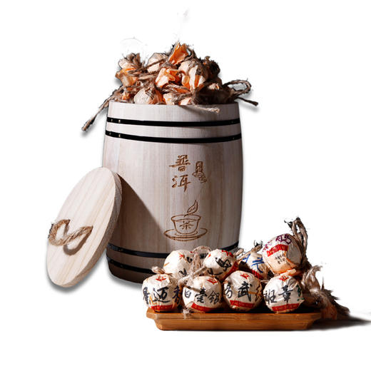 吉顺号普洱茶龙珠茶多种口味生熟混合装木桶装400g 商品图6