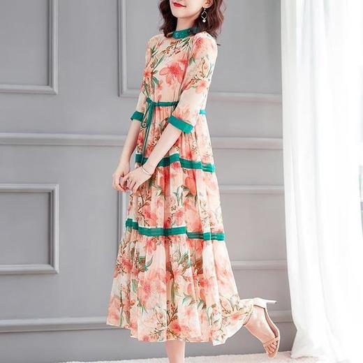 CH-0023新款洋气印花名媛气质两件套连衣裙 商品图3