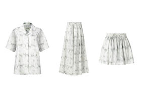 HIDEMI "我们做印花"无尽夏 印花长绒棉简约衬衫套装 短袖衬衫/短裤/阔腿九分裤