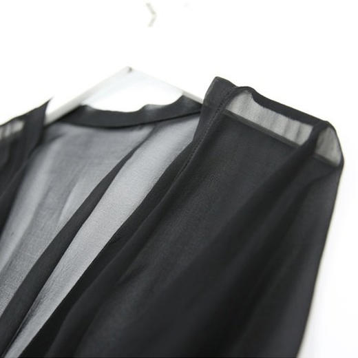 丁摩 真丝乔其纱系带防晒衣空调开衫桑蚕丝外披ZFYY223 商品图1