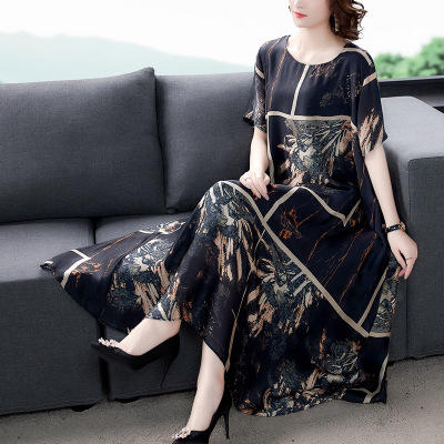 AHM 8032 2020夏季新款欧货连衣裙女宽松时尚复古印花a字裙贵夫人 商品图2