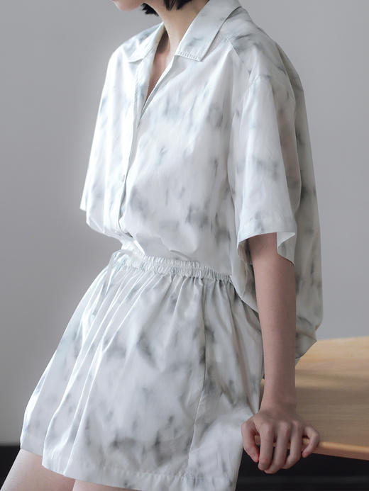 HIDEMI "我们做印花"无尽夏 印花长绒棉简约衬衫套装 短袖衬衫/短裤/阔腿九分裤 商品图13