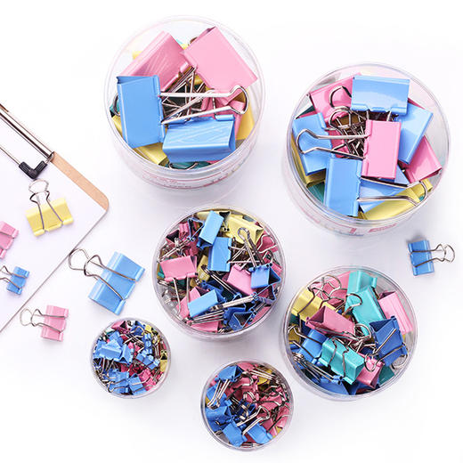 晨光Eplus彩色长尾夹32mm（筒装）ABS92740 24枚/筒 商品图0