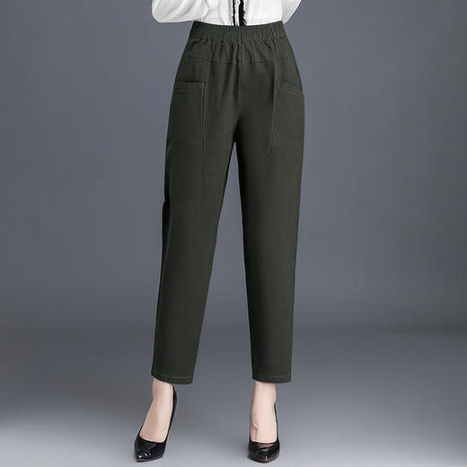ZQ-1758新款哈伦裤直筒宽松外穿松紧腰女裤 商品图4