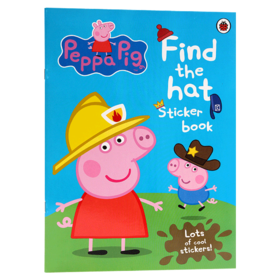 小猪佩奇 找帽子贴纸书 英文原版绘本 Peppa Pig Find the hat Sticker Book 粉红猪小妹 英文版儿童英语启蒙图画书 ladybird