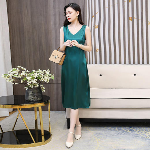 yy9160新款无袖内搭超长打底背心裙