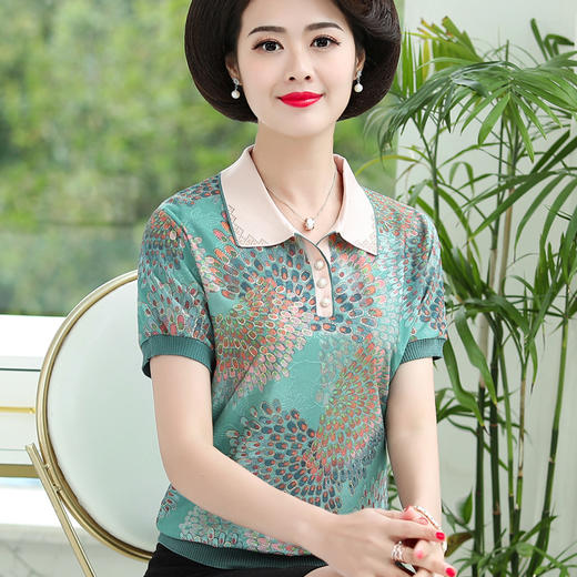 MQ-LM8957夏装新款雪纺宽松冰麻丝短袖T恤YY 商品图0