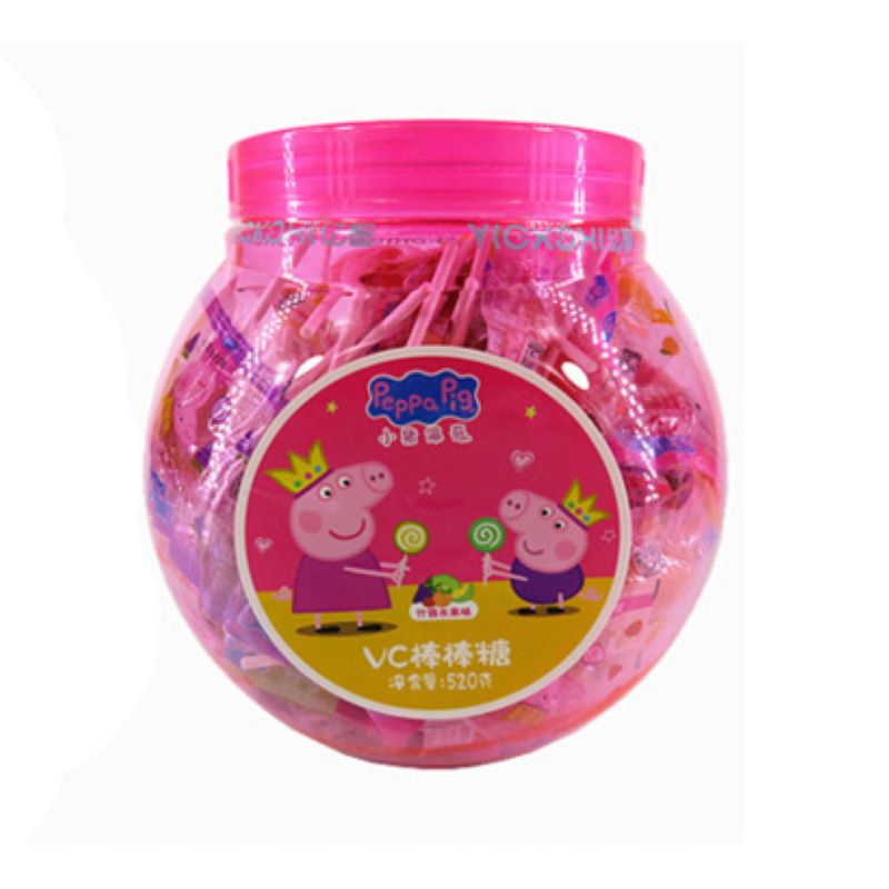英国小猪佩奇Peppa Pig安全纸VC棒棒糖520gJPY带授权招加盟代理