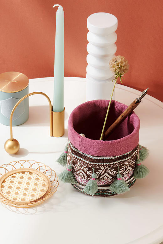 桌面创意收纳盒遥控器杂物化妆刷客厅书桌笔筒袋子迷你储物筐 商品图2