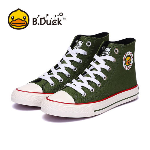 bduck小黄鸭女士时尚经典高帮帆布鞋y933907