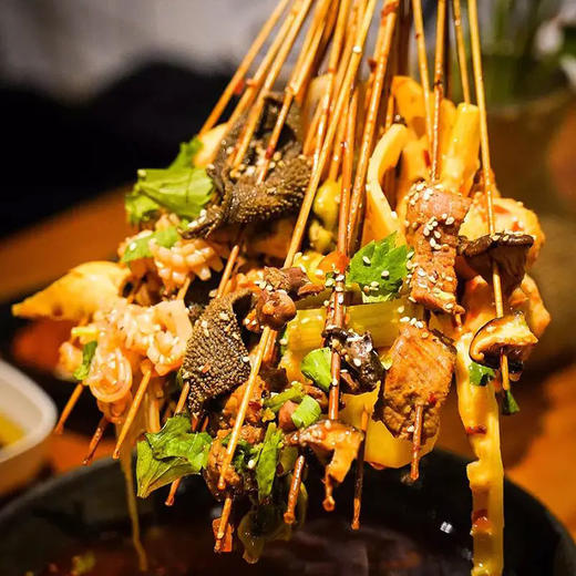 麻辣烫3人餐荤素不限120根签签鸭血春卷干拌或冷锅串串2选1蘸碟23个无