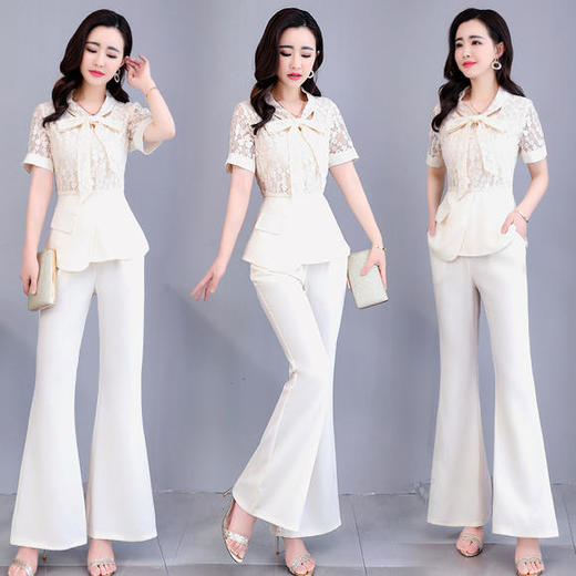 WZNH-LMJY2122气质减龄，时尚职业阔腿微喇裤套装 商品图1