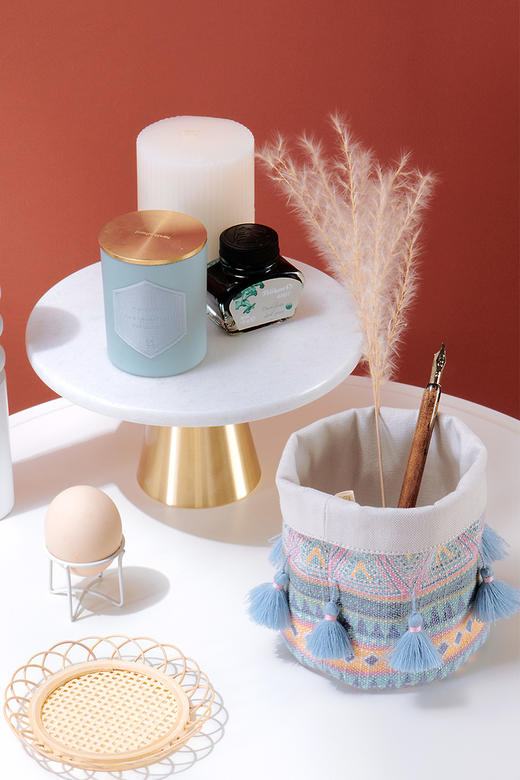 桌面创意收纳盒遥控器杂物化妆刷客厅书桌笔筒袋子迷你储物筐 商品图0