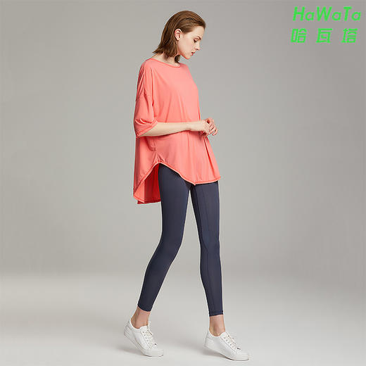 新款瑜伽服轻薄凉爽款舞蹈长款T恤运动罩衫显瘦宽松中袖上衣 商品图9