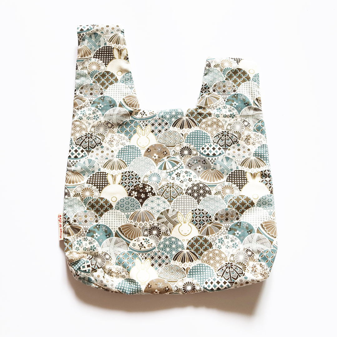 HUJI祤集套结手提包风の花绣球小兔