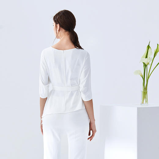 ITIE爱特爱女装秋款气质时尚通勤干练收腰显瘦百搭五分袖女上衣6113814 商品图10