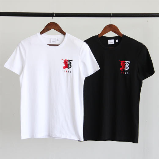 bbr20ss刺绣战马骑士logo黑色白色短袖t恤teetx496