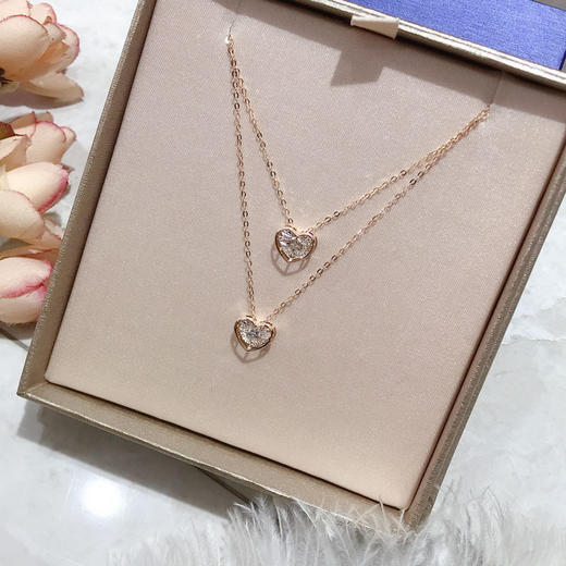 YD-ZSXL夏季锁骨链18k金Au750灵动爱心钻石简约项链女式 正品 商品图1