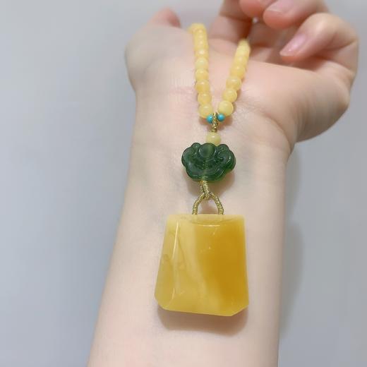 蜜蜡方牌项链 商品图1