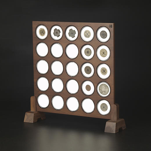 【实木泉匣】52mm圆盒钱币展示插屏(CPA)（一对儿） 商品图1