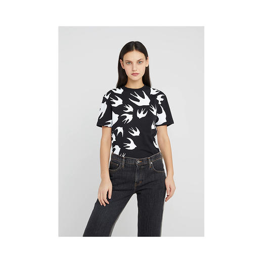 MCQ 男女同款飞燕T恤造型时尚短袖T恤衫 黑色 291571 RLT71 1000 商品图2