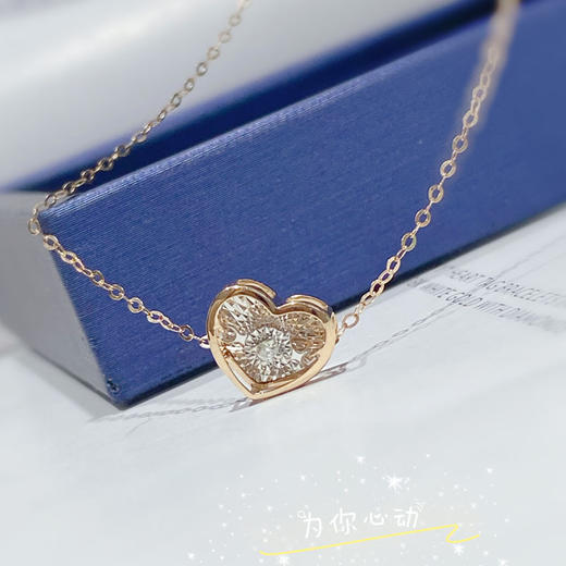 YD-ZSXL夏季锁骨链18k金Au750灵动爱心钻石简约项链女式 正品 商品图0