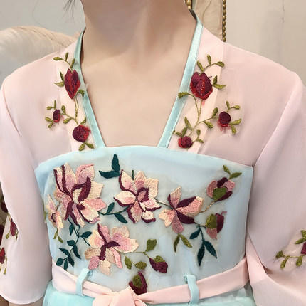 中国风儿童汉服超仙女童古风齐胸襦裙小女孩古装宝宝连衣裙春夏装 商品图3