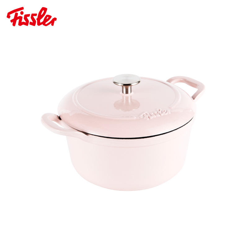 菲仕乐 calen食色系列20厘米铸铁锅-粉