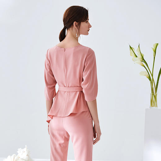 ITIE爱特爱女装秋款气质时尚通勤干练收腰显瘦百搭五分袖女上衣6113814 商品图6