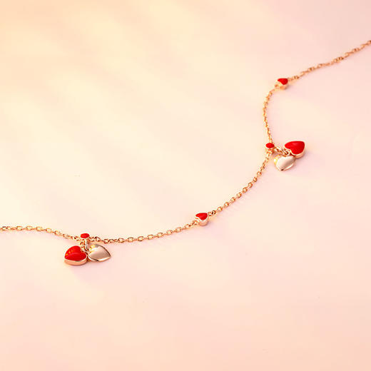 YYM-YB6047  欧美唯美S925纯银小红心爱心脚链 商品图2