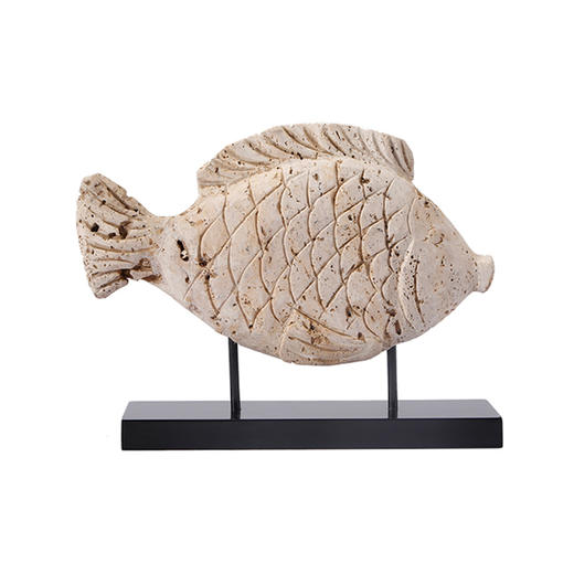 洞石雕刻石鱼石头摆件软装饰品 商品图1