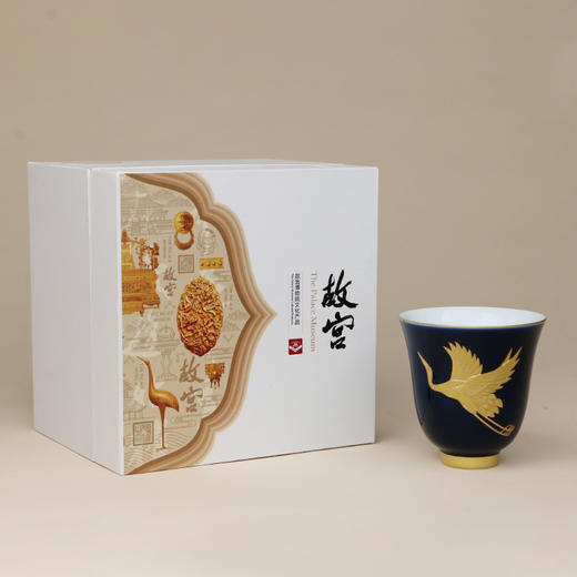 故宫博物院 霁蓝雕刻描金仙鹤单杯 商品图5